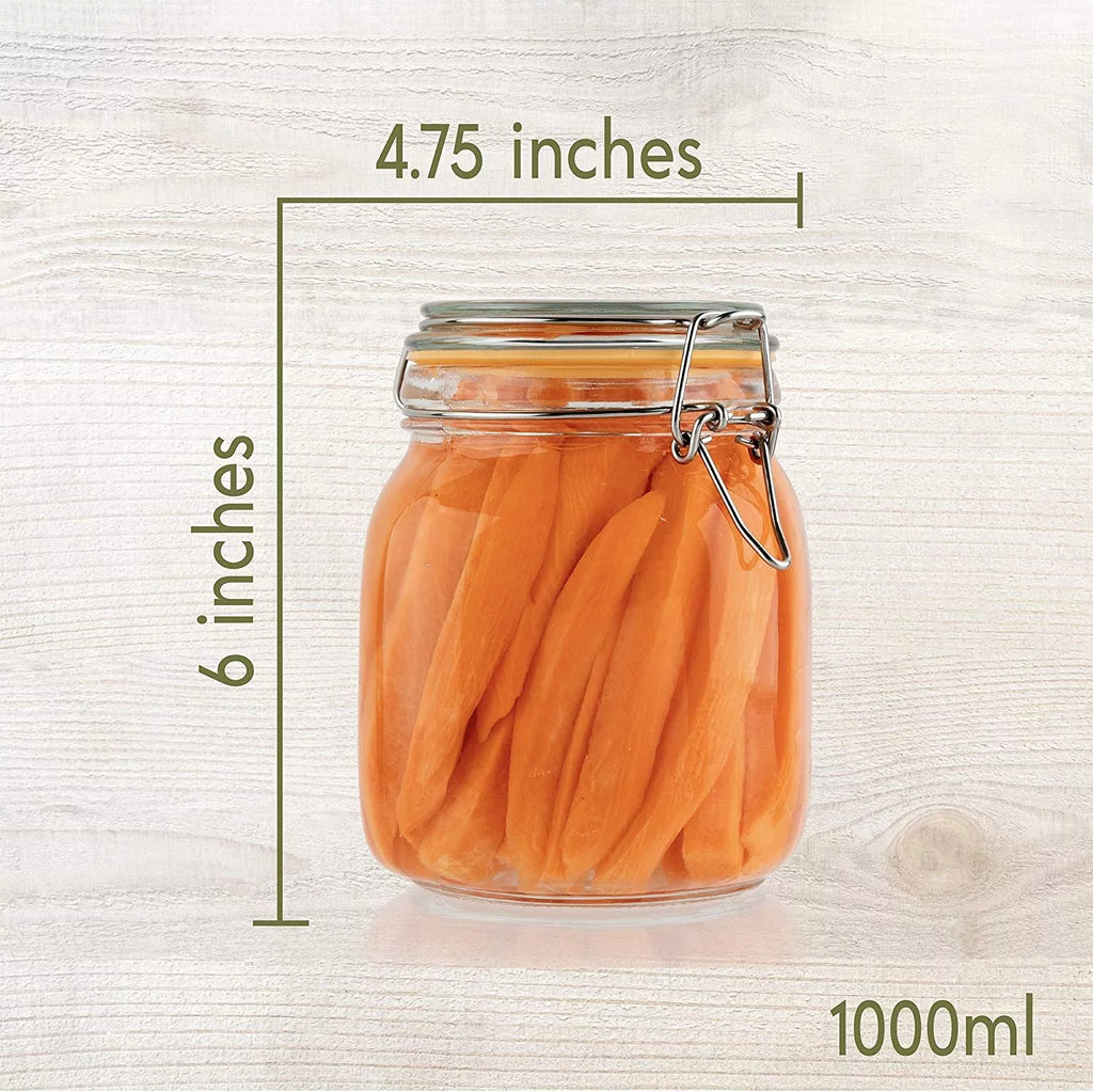 Clear Glass Airtight Food Storage Containers Set of 4 33 oz N7146