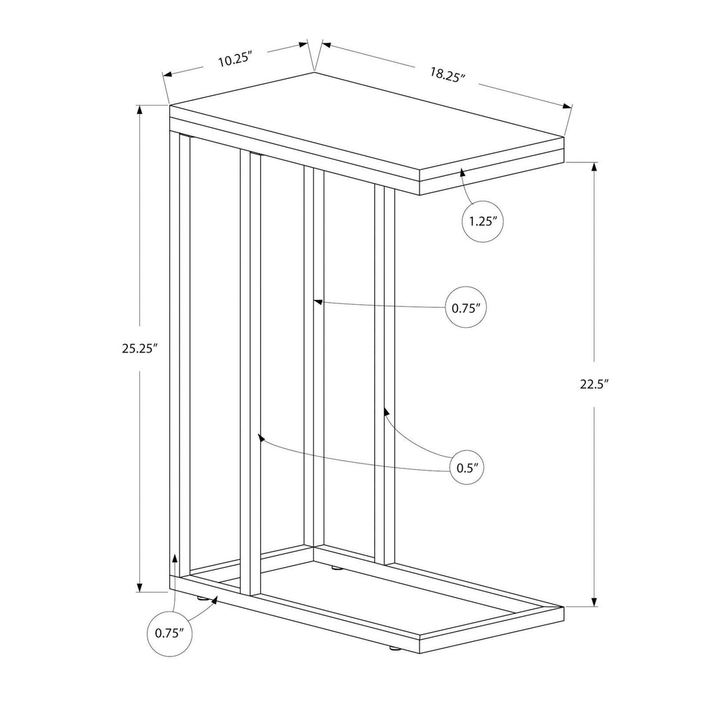 Cappuccino Chrome Metal Accent Table Z83318
