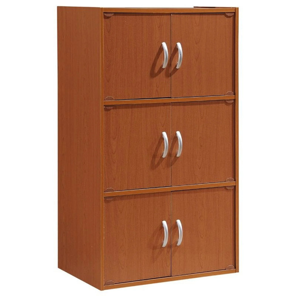 3 Shelf 6 Door Bookcase in Cherry S918