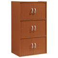3 Shelf 6 Door Bookcase in Cherry S918