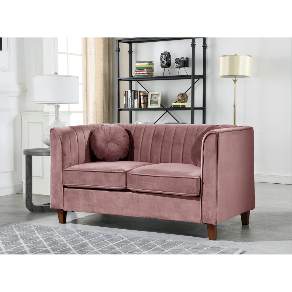Black Velvet Chesterfield Loveseat L7503