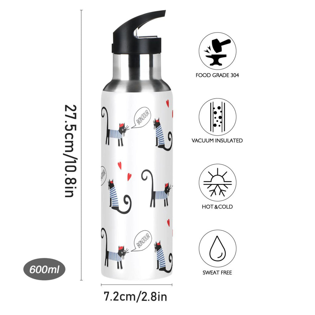 Stainless Steel Insulated Water Bottle with Straw Lid I15533