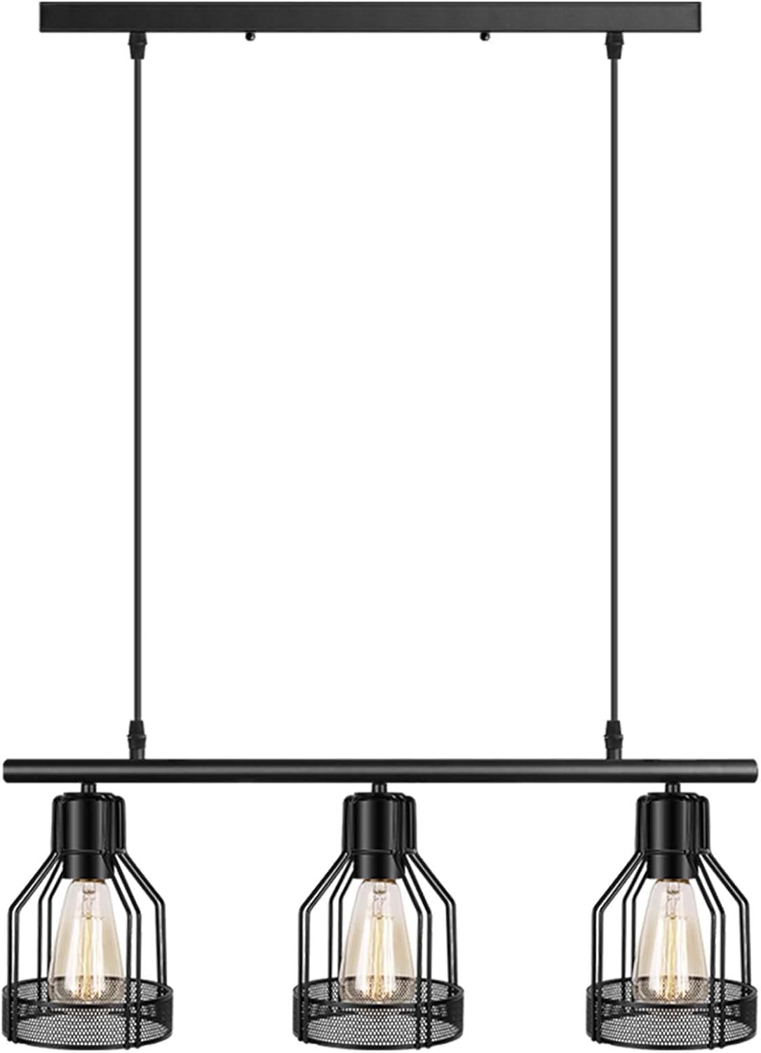 3-Light Industrial Pendant Light Fixtures Rustic Cage Chandelier I49552