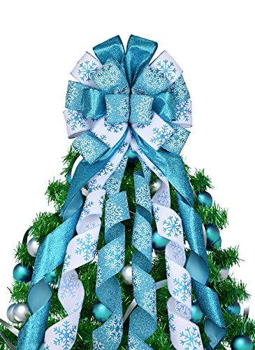 Christmas Tree Topper Bow with Snowflake Pattern E7383