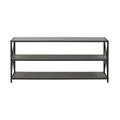 Industrial Metal and Wood 3-Shelf Bookcase Slate Gray/Black Metal P6001