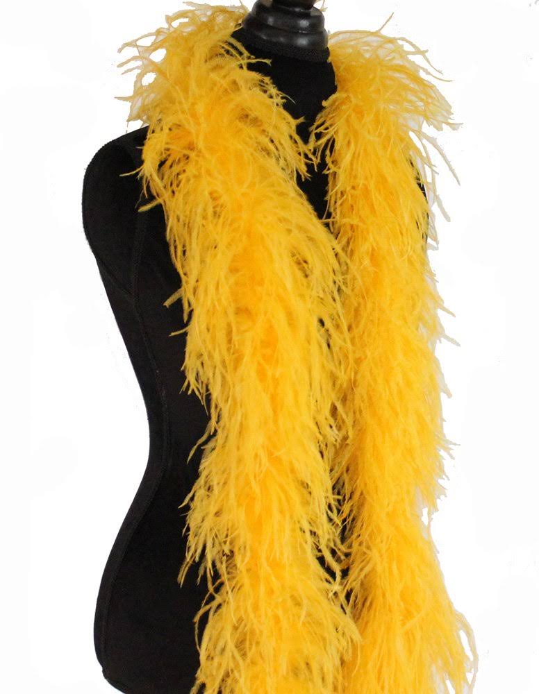 Gold Yellow 3Ply Ostrich Feather Boa Scarf T149