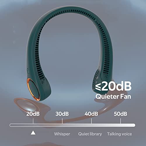 Portable Hands Free Bladeless Neck Fan 4000mAh USB Rechargeable Black C24494