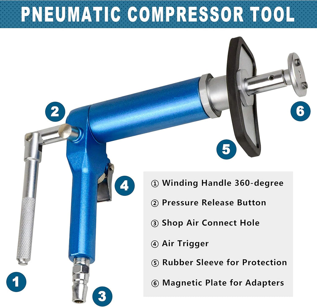 23PCS Pneumatic Brake Caliper Wind Back Tool Kit with Adapters I996
