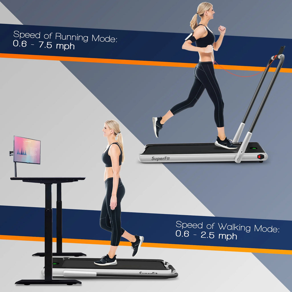 2.25HP 2-in-1 Folding Under Desk Treadmill A3543