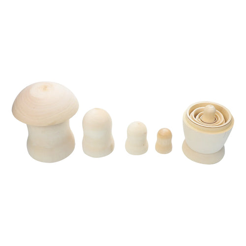1 Set Unpainted Matryoshka Nesting Dolls E93165