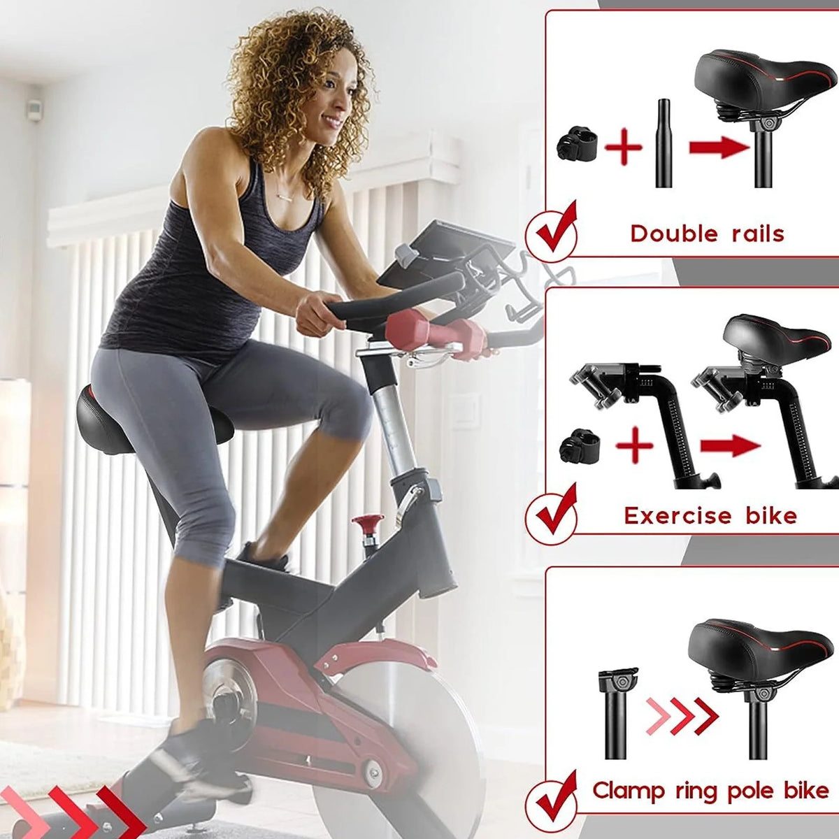Widen Bike Seat Saddle with Absorbing Ball V4232