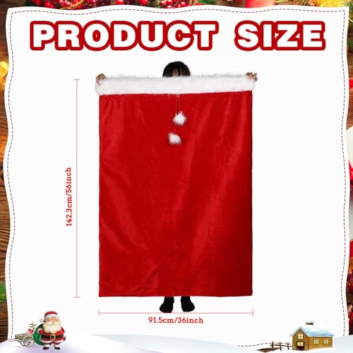 2 Pcs 56 x 36 Inch Extra Large Velvet Santa Gift Bag with Drawstring W184