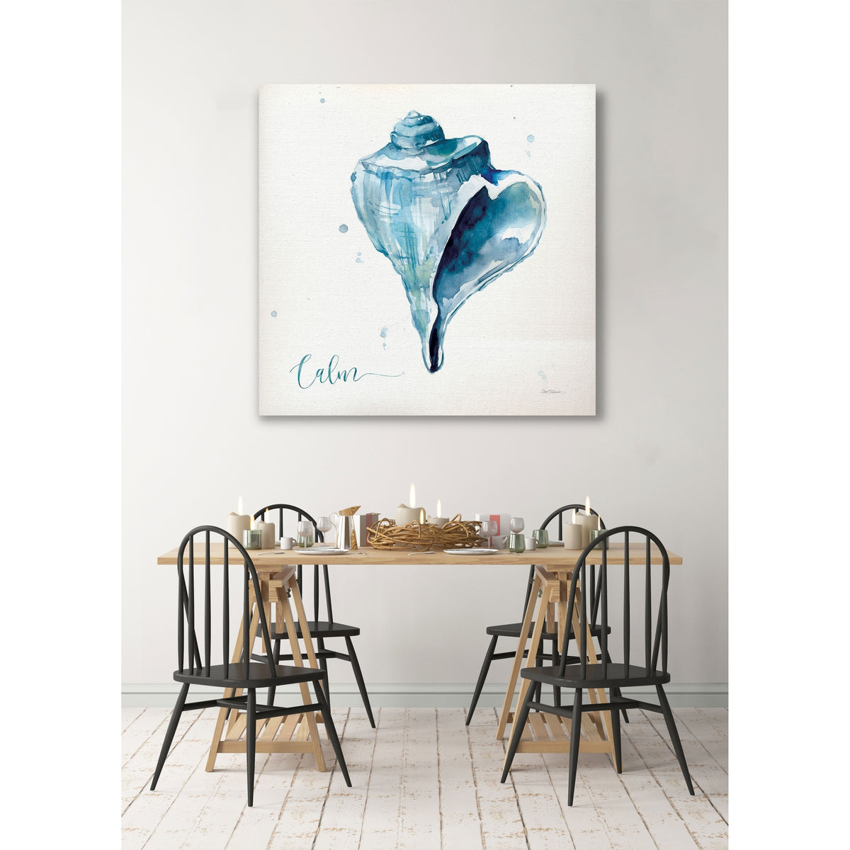 Blue Shell Calm Gallery Wrapped Canvas 10x10 O677068