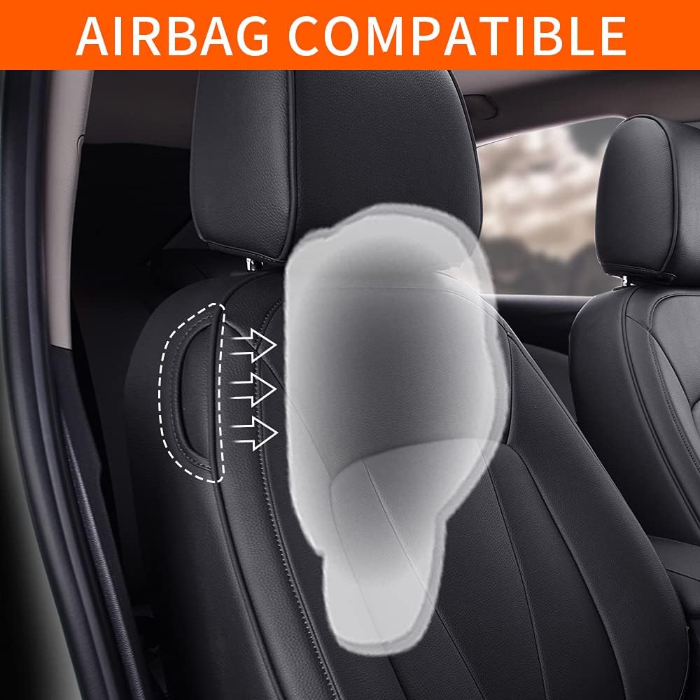 Black Faux Leather Car Seat Covers Full Set A127