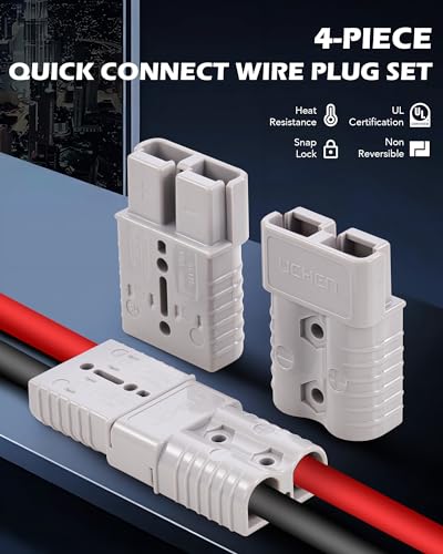 4 Pack Wire Connector for 2 to 4 Gauge Cables, 12V to 36V Battery Quick Connect Set D17432