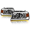 Full LED Projector Headlights with Switchback Sequential Light Bar - Chrome Amber Q482938
