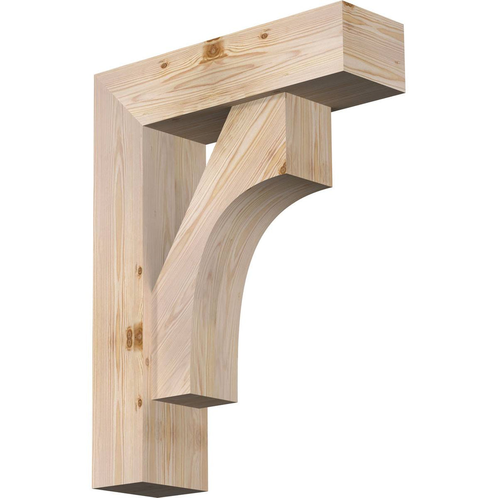 7 1/2x22W x 26x22D x 34x22H Douglas Fir Bracket with Offset Brace P76877