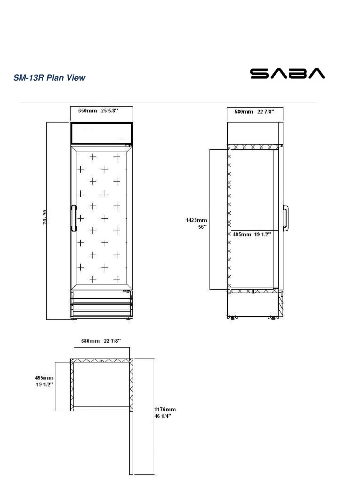 13 cu ft Glass Door Merchandiser Refrigerator T2017