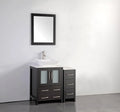 36 in. Espresso Bathroom Vanity with White Ceramic Single Basin Top and Mirror U631