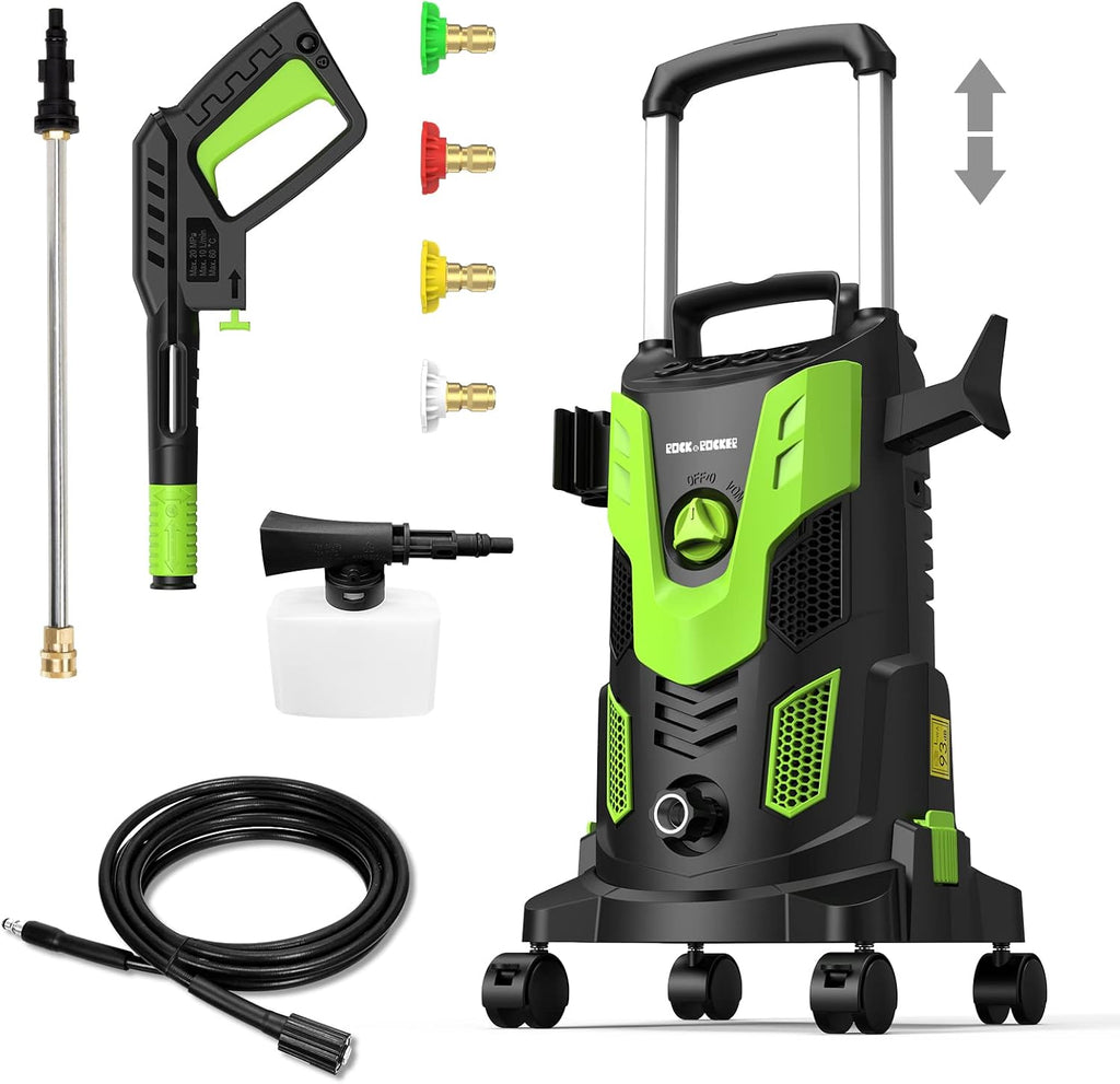 3000PSI 2.5GPM Portable Electric Pressure Washer with 4 Quick Connect Nozzles Q80140