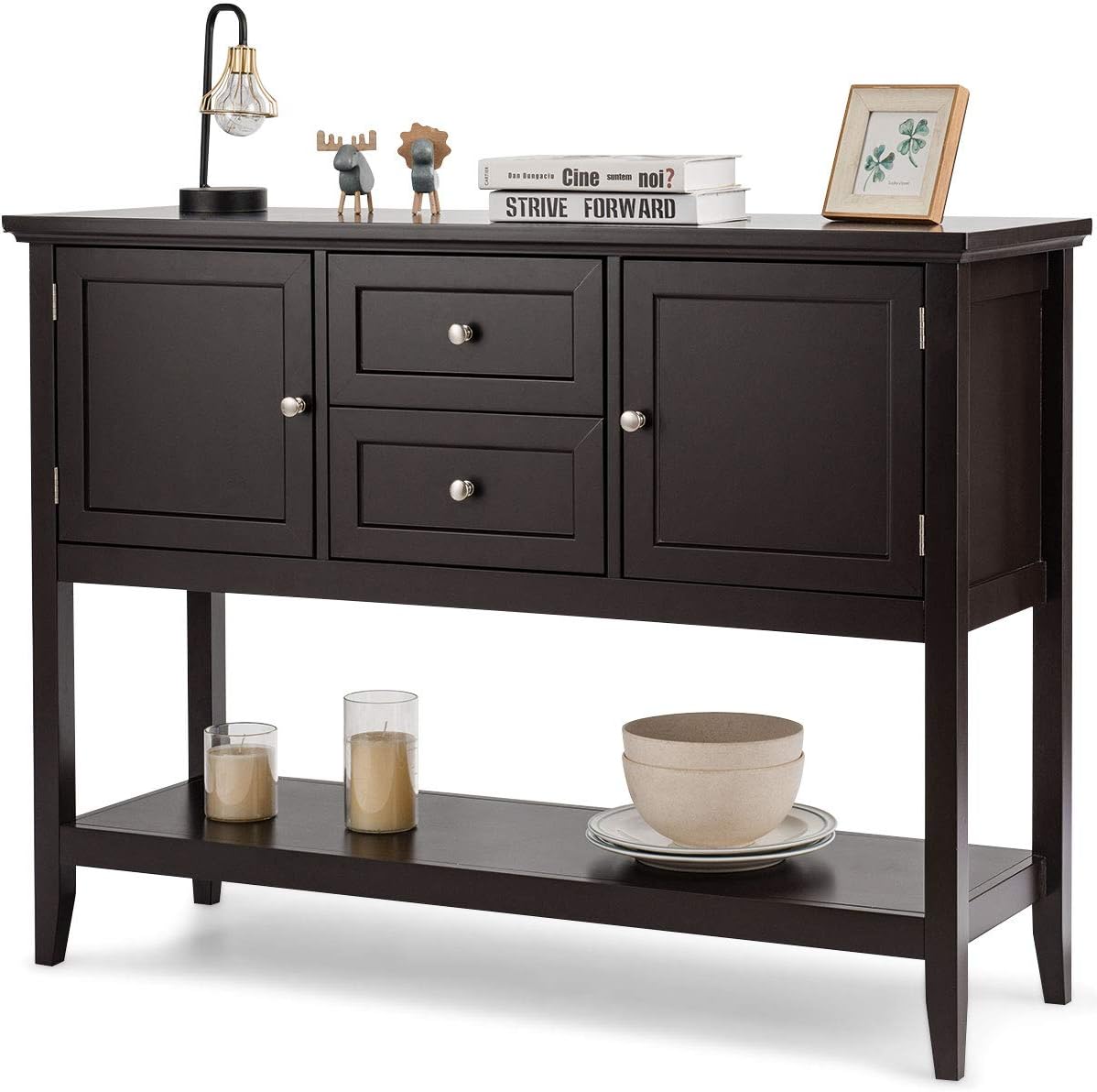 Aqua Wood Buffet Sideboard with Storage Cabinet R552695