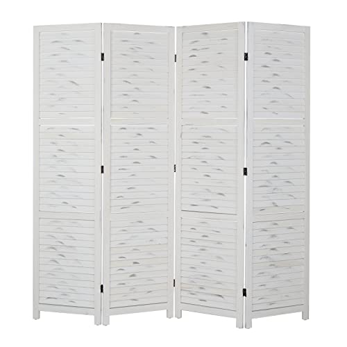 Wood Room Divider Privacy Screen, 5.9 Ft Tall Folding Partition, 6 Panel R883477