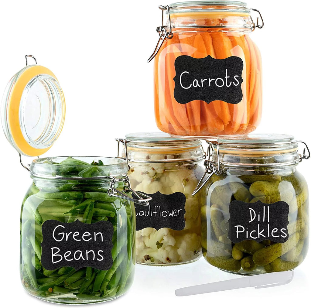 Clear Glass Airtight Food Storage Containers Set of 4 33 oz N7146