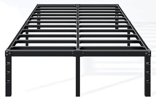 18 Inch Black Metal Platform Full Bed Frame E436972