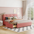 Queen Size Upholstered Platform Bed with 4 Drawers Y80709