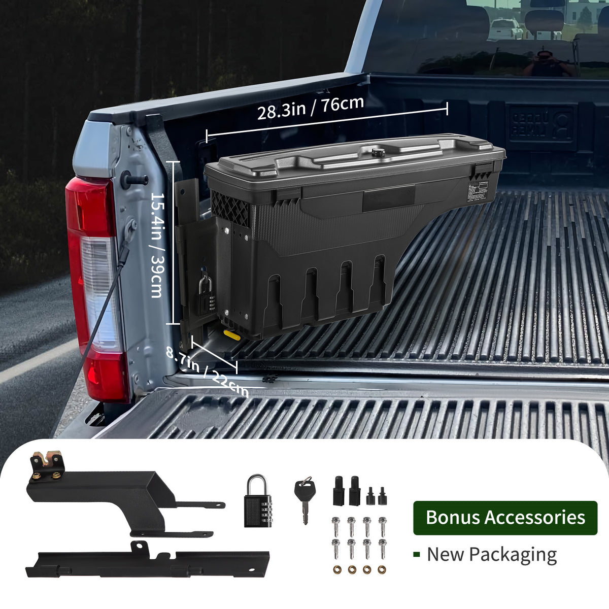 Truck Bed Storage Box Lockable Pivot H5688