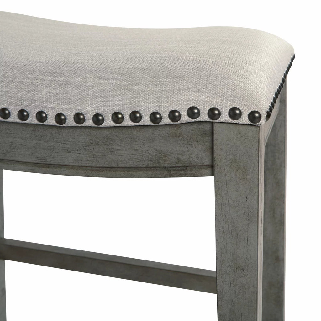 Beige Fabric Saddle Stool 2-Pack N3649