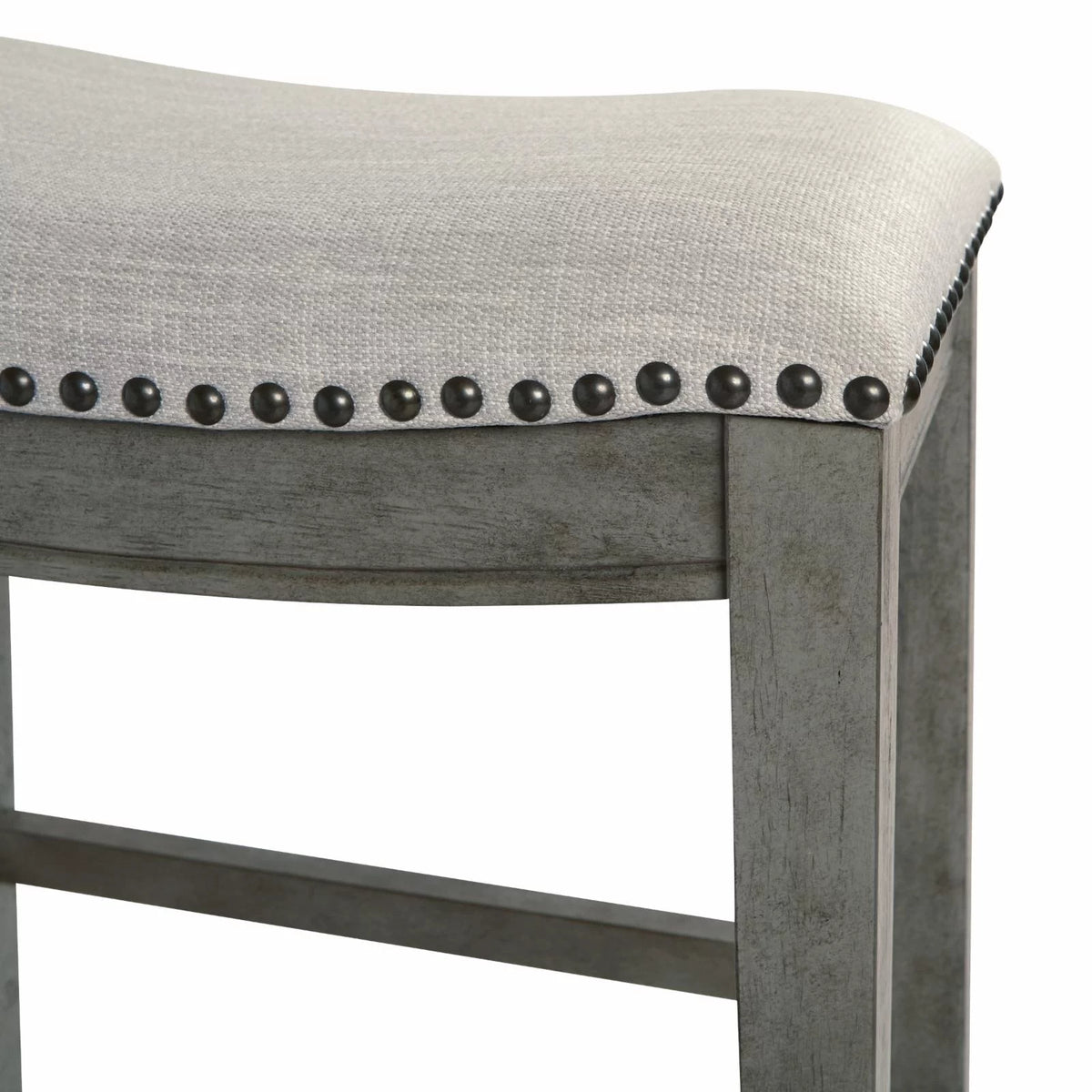Beige Fabric Saddle Stool 2-Pack N3649