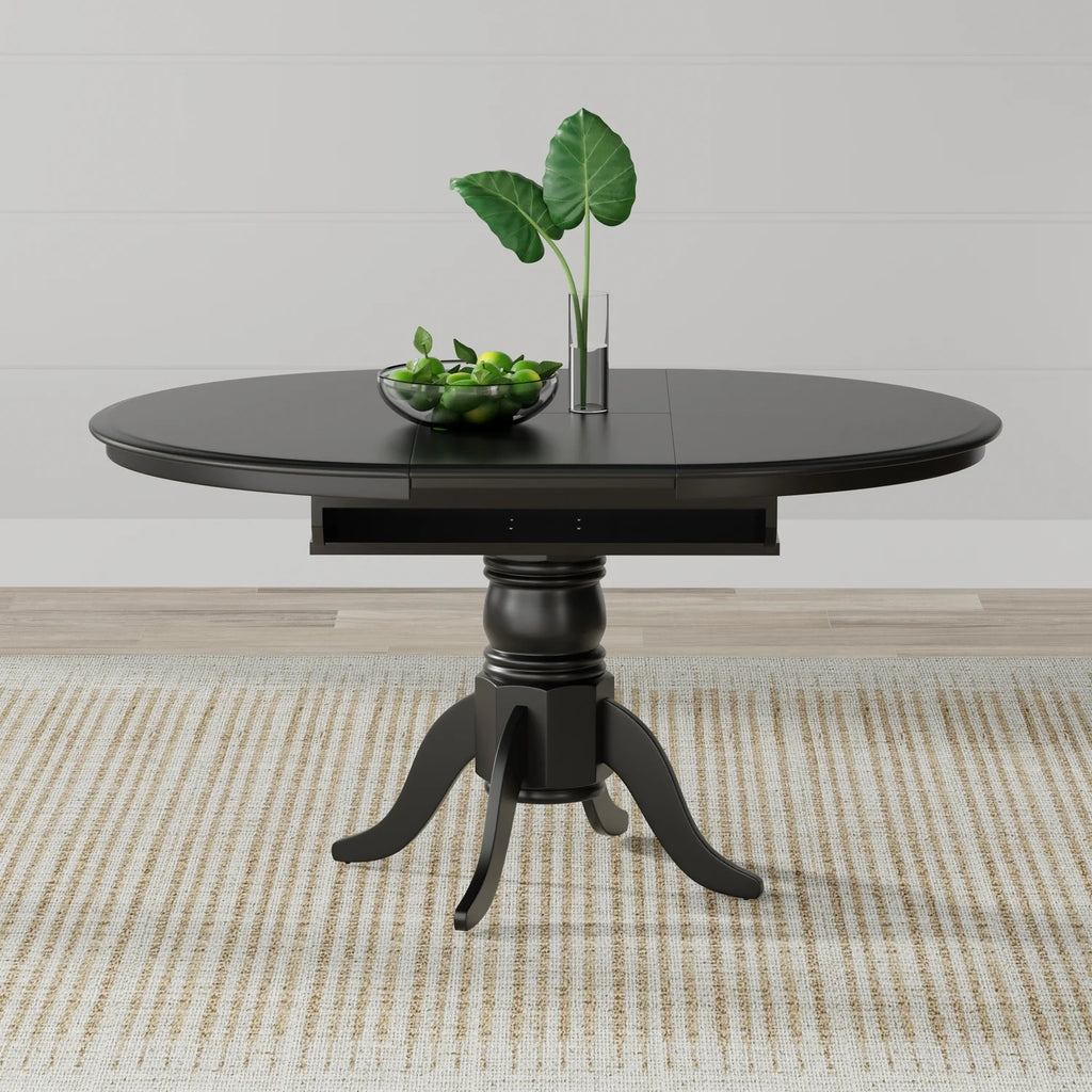 Single Pedestal Dining Table with Butterfly Leaf W9671