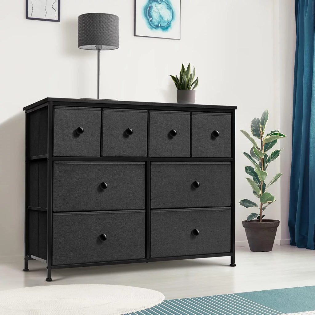 Black 8 Drawer Fabric Storage Dresser N815230