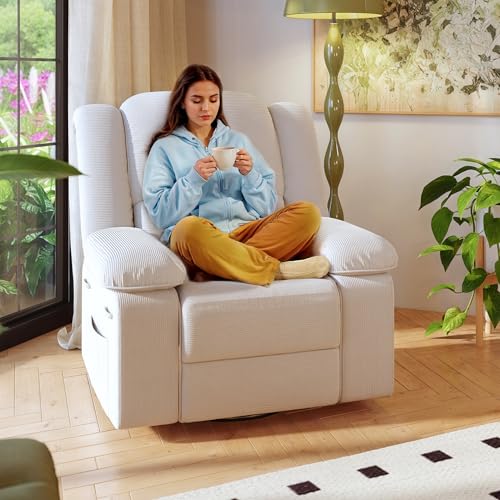 Oversized Swivel Rocker Recliner Chair with Heating H75881