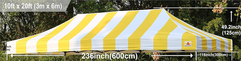 10x20 Yellow & White Stripe Replacement Canopy Top B433695