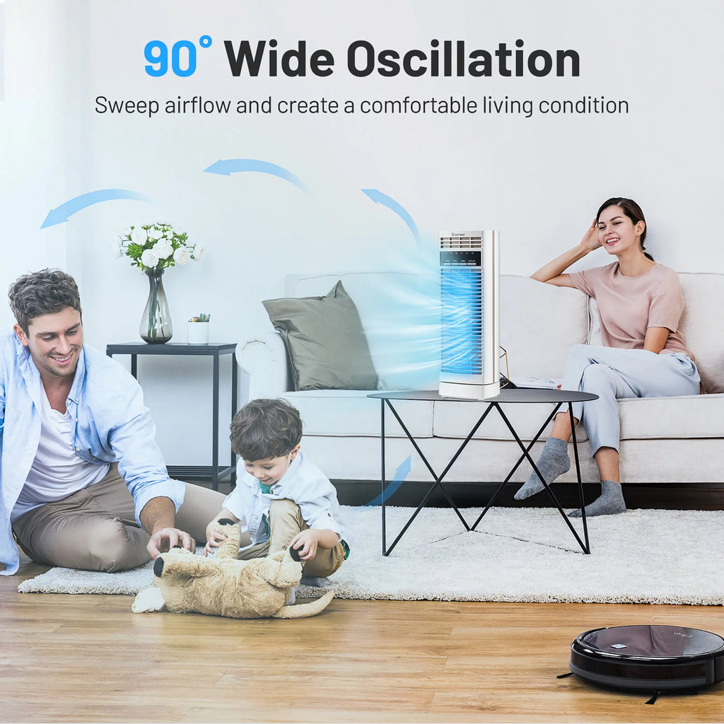 14'' Mini Oscillating Tower Fan White J88683