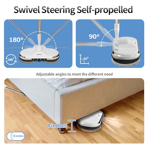 Cordless Electric Spin Mop with Water Sprayer and LED Headlight K54863