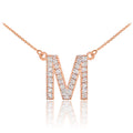 14K Rose Gold Diamond Initial Monogram Necklace, 20" X35438