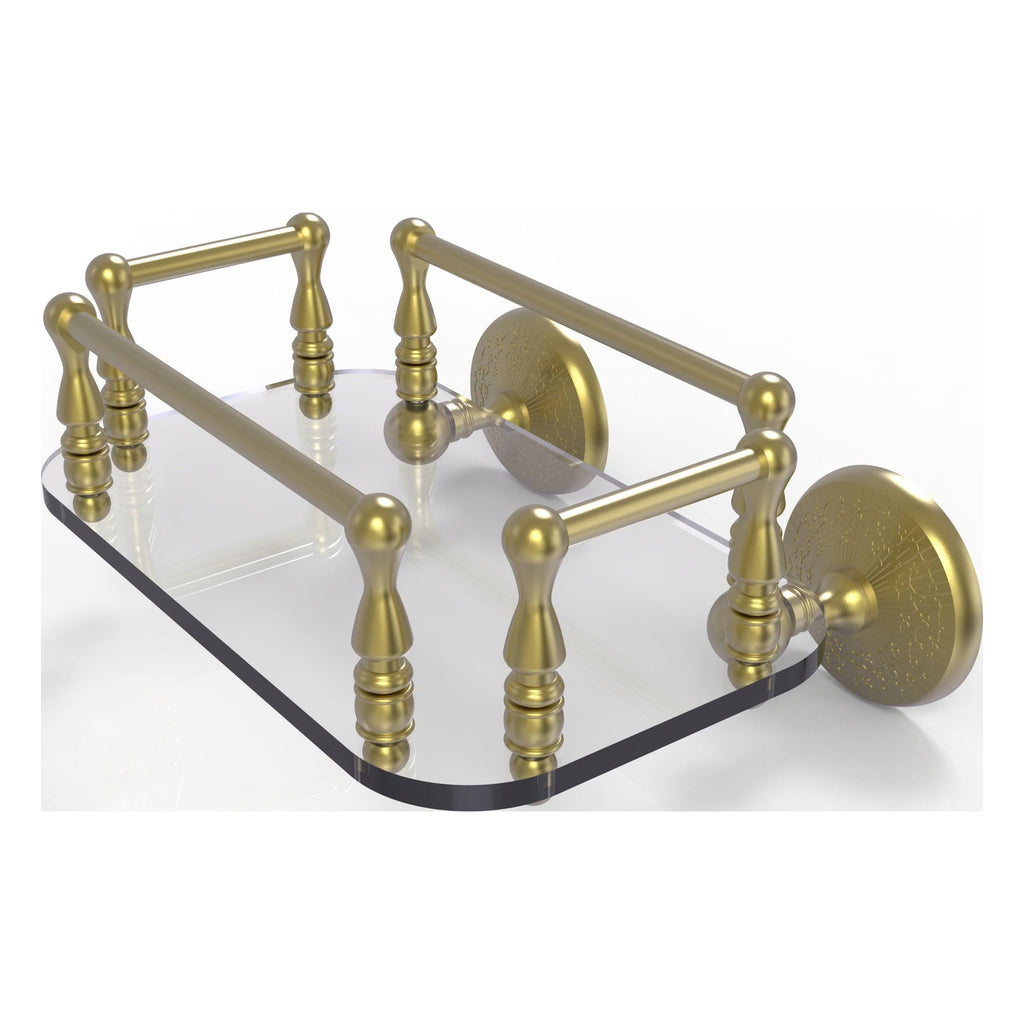 Satin Brass Wall Mounted Glass Guest Towel Tray B906