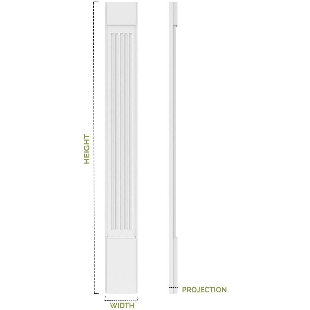 Two Equal Flat Panel PVC Pilaster with Standard Capital & Base (Pair) T6985