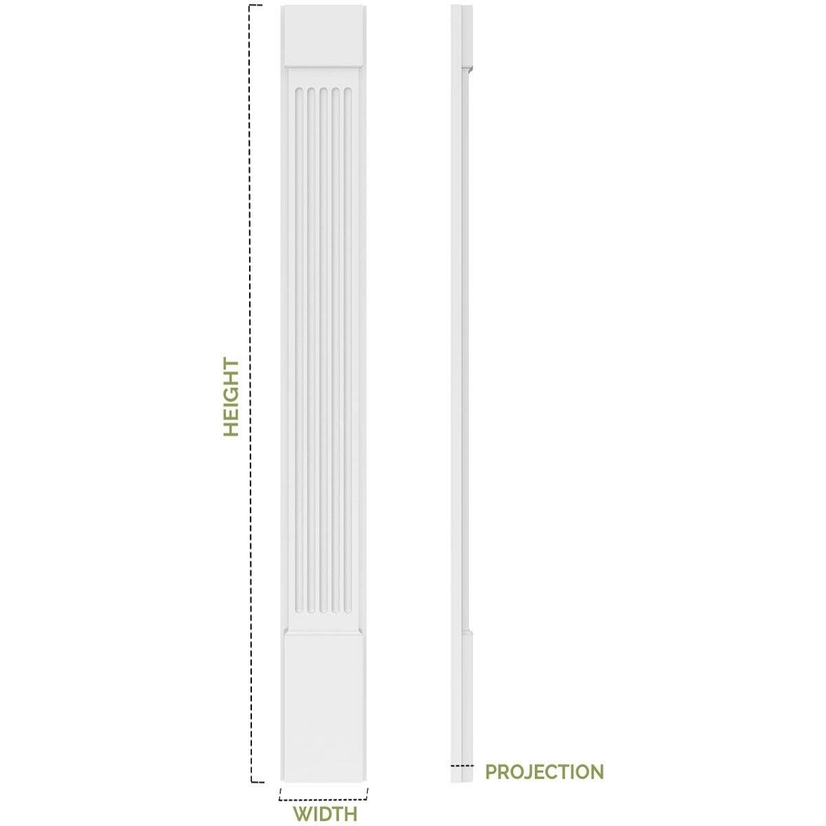 Two Equal Flat Panel PVC Pilaster with Standard Capital & Base (Pair) T6985