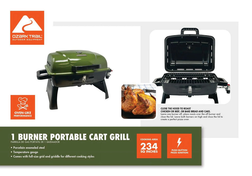 Portable 1 Burner Propane Grill with Interchangeable Griddle Plate Q776790