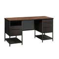 Black and Vintage Oak Executive Desk Y59650