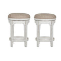 Antique White Console Swivel Stool Set N295