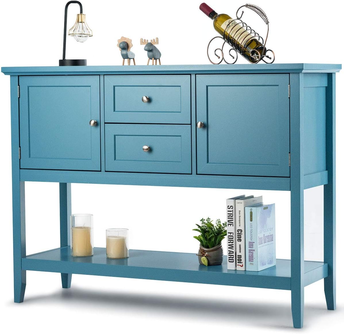 Aqua Wood Buffet Sideboard with Storage Cabinet R552695
