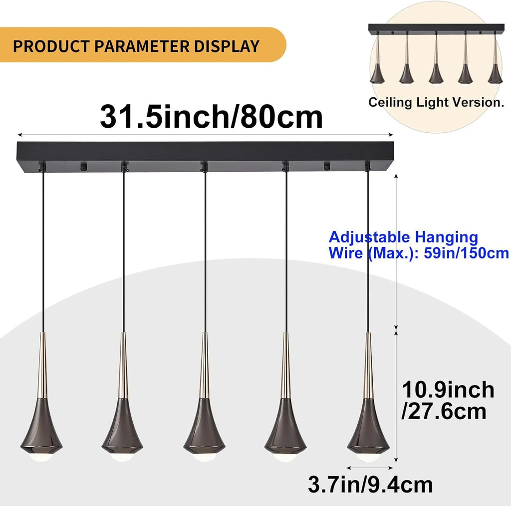 Black & Gold 45W LED Pendant Light C697