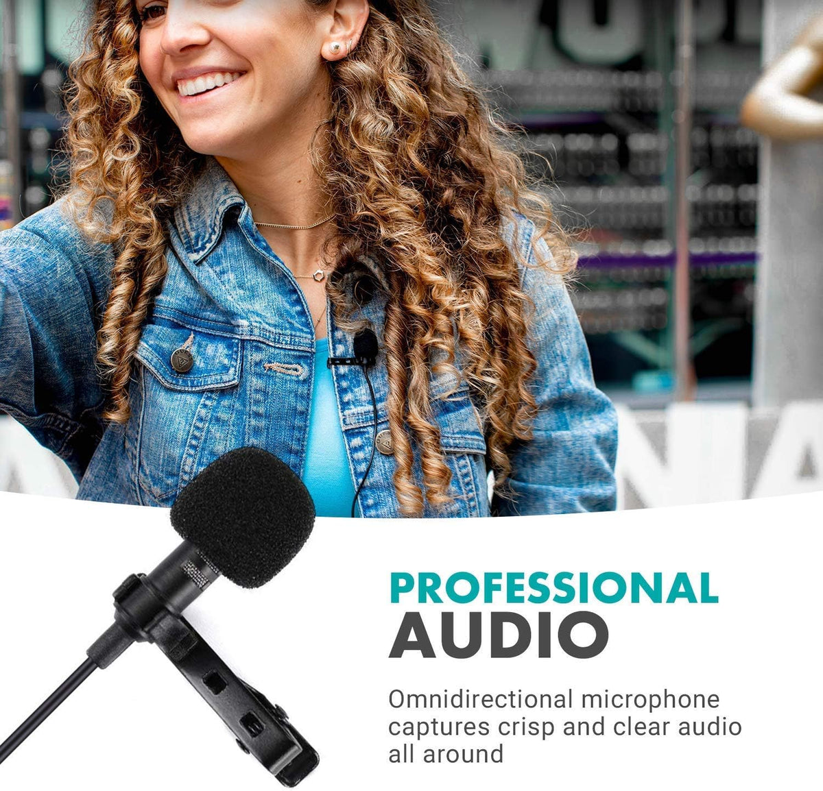48-Channel UHF Wireless Lavalier Microphone System with 1 Receiver, 2 Transmitters, and 2 Lapel Microphones C1032