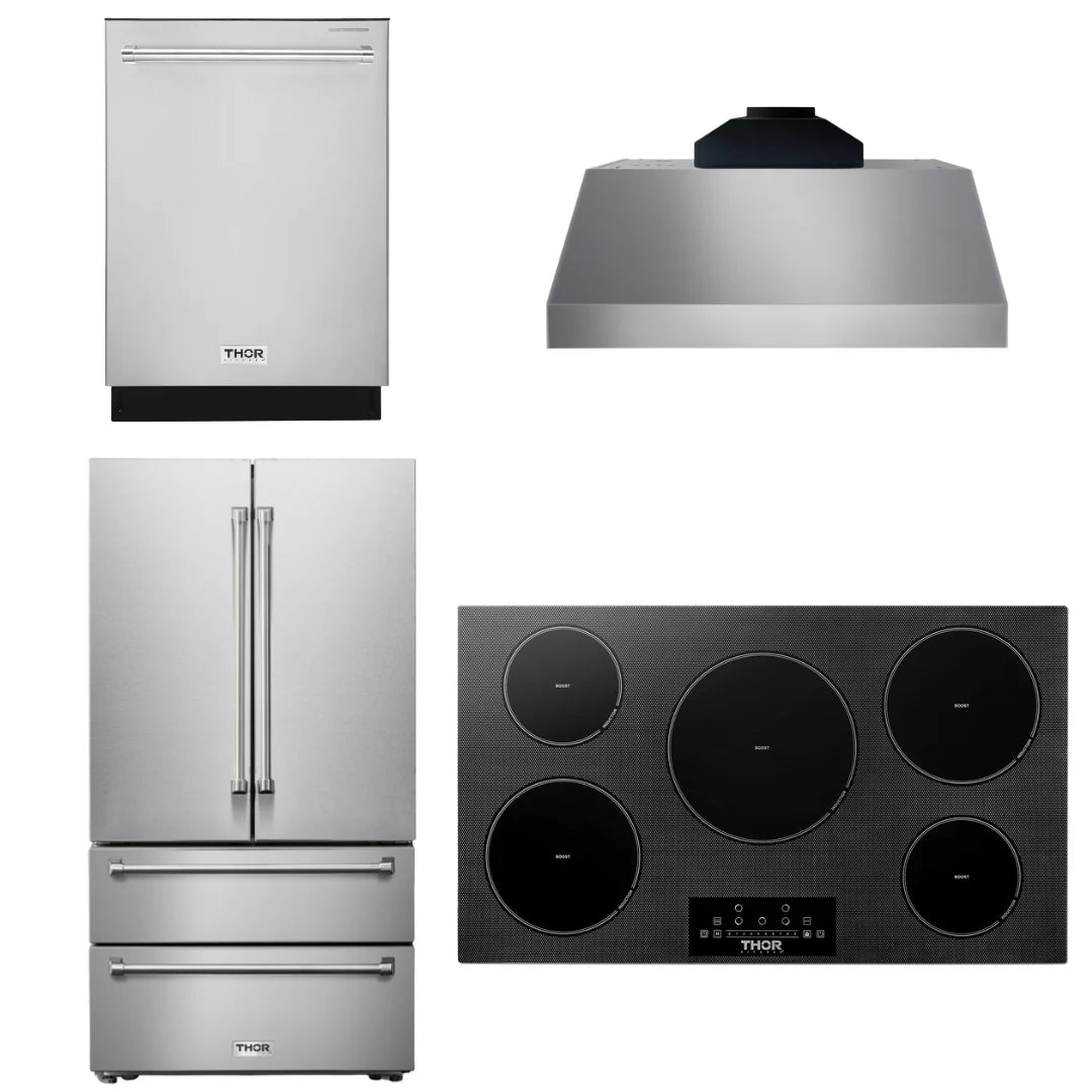 36 Induction Cooktop, Range Hood, Refrigerator, Dishwasher U898677