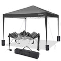 10'x10' Pop Up Canopy Tent with Carrying Bag, Black J6882